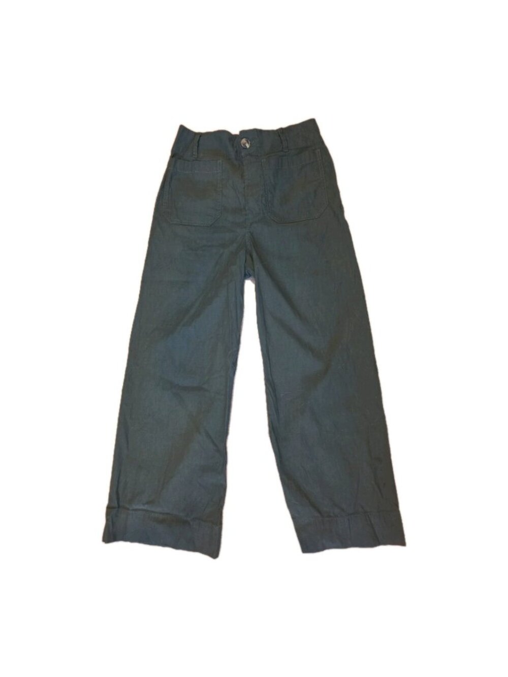 Maeve Anthropologie Colette Pant Wide Leg Green Linen Blend Stretch  31 X 26